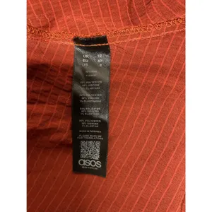 ASOS Women Midi Dress Rust Orange Textured V-Neck Pockets Back Tie Size 8 thumbnail 4
