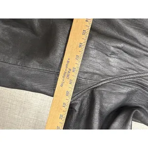Vintage Black Leather Trench Coat Women Size L Good Longline Matrix Goth‎ thumbnail 6
