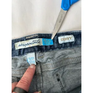 Aeropostale Curvy Skinny Flare Jeans Women 11 12 Blue‎ Denim Embellished Pockets thumbnail 3