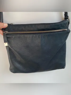 Margot black leather crossbody bag purse Classic minimalist fall winter classic thumbnail 7