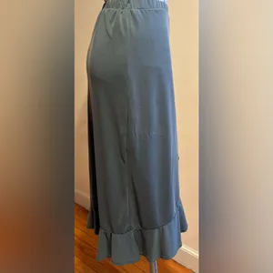 Green Envelope Los Angeles NWTS Green Ruffle Drape Wrap Look Long SideTie SZ S thumbnail 5
