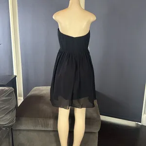 Women’s Black Strapless Short Chiffon Homecoming Party Dress Size M (8) NEW thumbnail 6