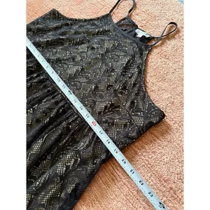 Umgee Black Lace Overlay Dress Size L Boho Sleeveless Stretch Mini Dress thumbnail 4
