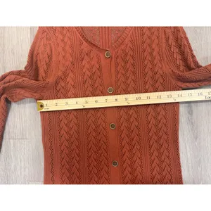 Peruvian Connection Pointelle Knit Long Cardigan Duster Sweater XS thumbnail 8