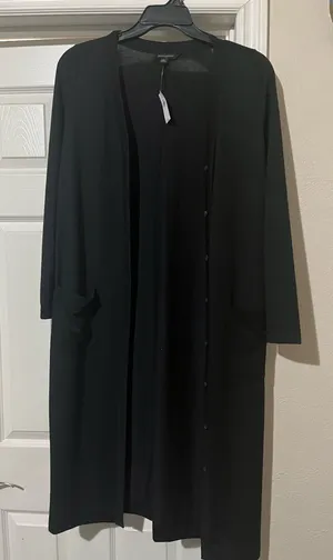 NWT Banana Republic Black Longline Cardigan with Pockets thumbnail 1