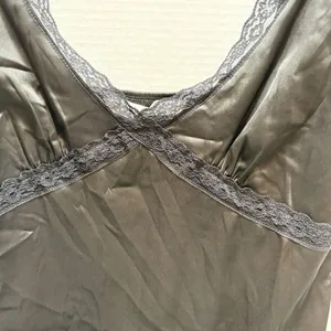 Altar’d State Black Satin And Lace Long Slip Dress Size M Elegance thumbnail 4