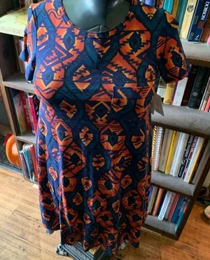 Lularoe southwest multicolored knit travel high low XXS dress thumbnail 1
