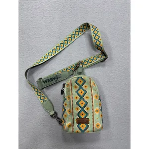 Wrangler Sling Bag Small Mint Green Southwestern Aztec‎ Print Crossbody thumbnail 2