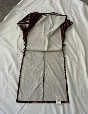 Vintage Y2K Brown Techno Wave Strappy Dress Coverup Size Medium thumbnail 4