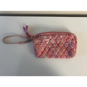 Vera Bradley Zip Top Wristlet Hope Toile Pink Coral Floral Retired 2006 thumbnail 2