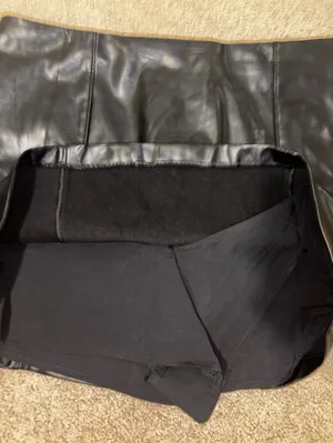 Abercrombie & Fitch Black Faux Leather Mini Skirt thumbnail 6