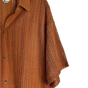 Billabong Open Knit Button Up Shirt Swim Beach Cover Up Beach Summer Travel thumbnail 4