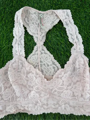 Intimately Free People Lace Galloon Racerback Bralette Bra Blush Light Pink thumbnail 5