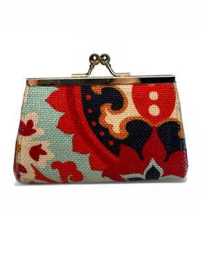 Spartina 449 Colorful Floral Lock Linen Coin Purse thumbnail 2