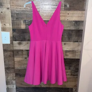 Lulu’s Darling Delight Raspberry Pink Skater Dress thumbnail 12