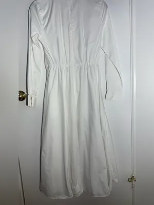 NWT Hutch White Button-Front Wrap Long-Sleeve VNeck Midi Shirt Dress 100% Cotton thumbnail 11