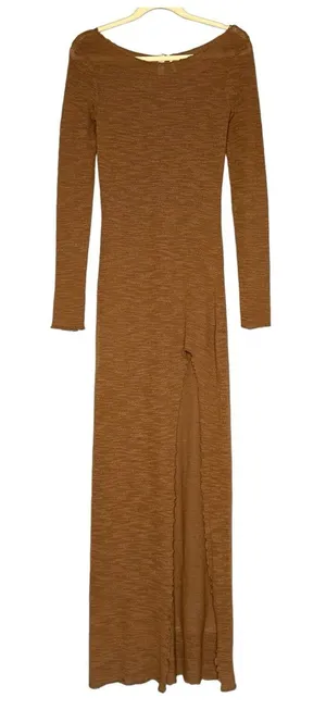 Urban Outfitters Out From Under Gauze Sheer Maxi Dress S Slit Long Sleeve Raw Hem Fairy Grunge thumbnail 1
