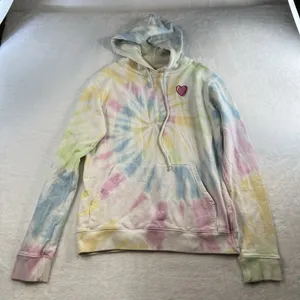 Roller Rabbit S Small Tie Dye Heart Love Hoodie Sweatshirt‎ Embroidered USA Made thumbnail 2