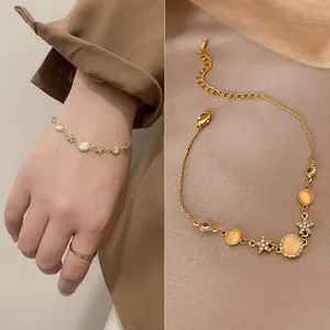 18K Gold Plating Crystal Star Charms Opal Bracelet thumbnail 4