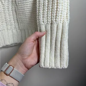 Banana Republic Chunky Cream Cowl Turtleneck Neck Sweater Sz M thumbnail 8