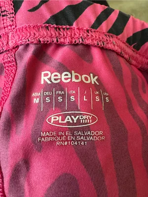 Reebok Zebra Print Hot Pink Spandex Athletic Shorts Volleyball thumbnail 4