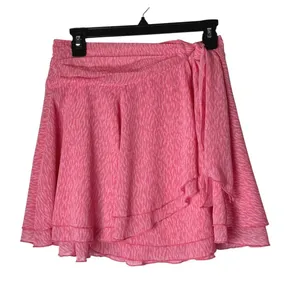 Aerie Chiffon Wrap Skirt Women Medium Pink Clay NWT Layered Ruffle Coquette AE thumbnail 2