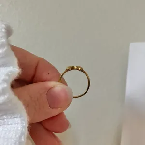 Two Hearts Gold Bow Petite Ring “Angel” Classic Girly Femme Band Stacking Neutral Jewelry thumbnail 11