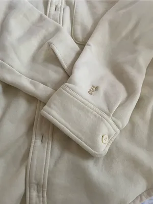 Aritzia Pale Cream Lightweight Shirt Jacket thumbnail 2