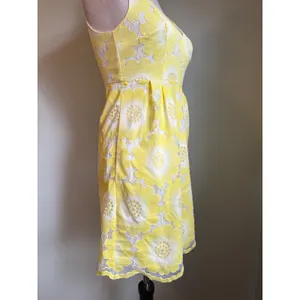 Plenty by Tracy Reese Yellow‎ Floral Lace preppy y2 Dress mini y2k fairy whimsi thumbnail 3