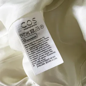 COS Cotton Woven Textured Collared Lapel Wrap Structured Blazer Jacket White 10 thumbnail 4