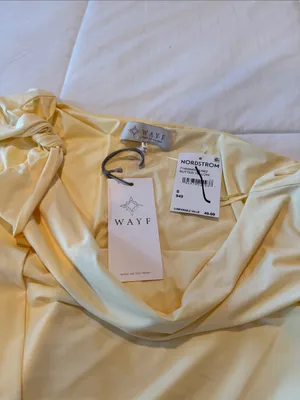 Wayf One-Shoulder Ruched Camisole in Light Yellow thumbnail 4