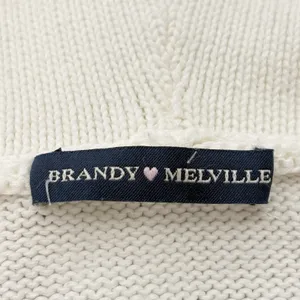 Brandy Melville Alana Knit Sweater Women XS/S Cream Hoodie Full Zip Cotton thumbnail 8