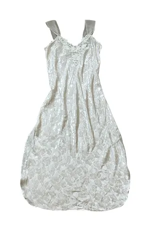 Vintage Pink Satin Slip Dress Lace Embroidery Fairy Feminine Coquette Romantic thumbnail 1