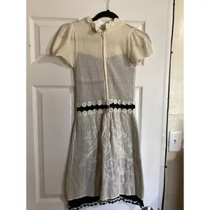 Anthropologie Lia Molly Lanterns Glow Bird Crochet Fit & Flare Mini Dress XS thumbnail 4