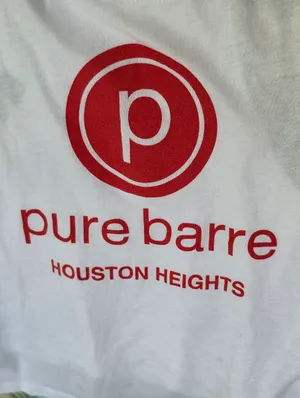 Pure Barre Houston Heights White W/red Logo Tank Top Medium thumbnail 2