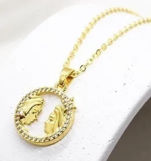 Zodiac Charm Gemini Necklace Gold thumbnail 1