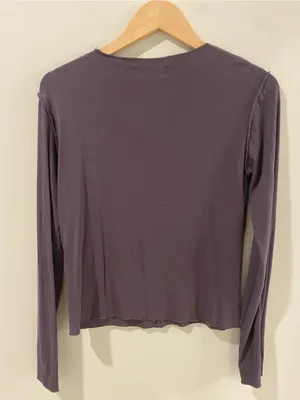 Wishlist Purple Long Sleeve Seam-Front Top Size Medium thumbnail 3