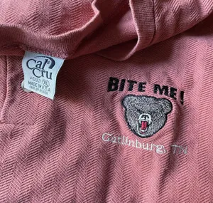 Vintage Bite Me Gatlinburg Tennessee XL Cal Cru Henley Polo Shirt Made USA thumbnail 2