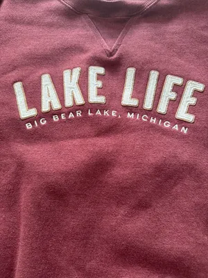 Artisan designed "Lake Life" crewneck sweatshirt by the clothing company size L thumbnail 3