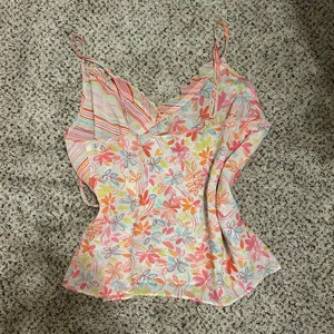 Floral Multicolor Women's Top Pink Size L thumbnail 2