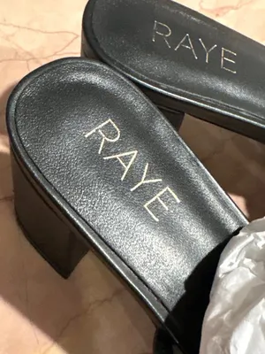 RAYE Etienne Low Heel in Black Leather 10 with Box Womens sandals thumbnail 7