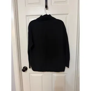 J.Crew Womens Black Cotton Cashmere Ribbed‎ Turtleneck Sweater BB427 Small thumbnail 5