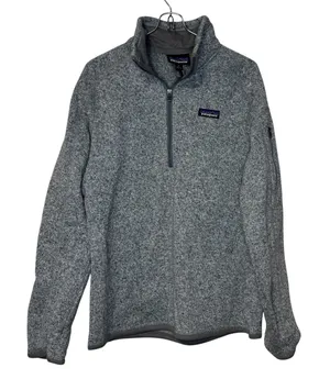 Patagonia Womens Better Sweater 1/4 Zip Pullover Fleece Gray Medium HC Logo thumbnail 1