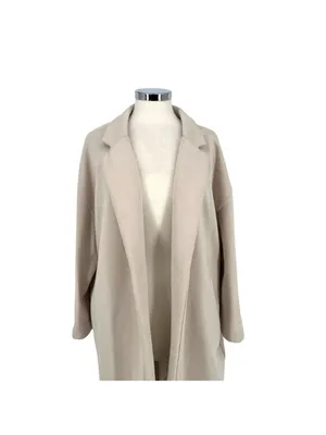 Blanknyc Keep Me Company Beige Open Front Long Minimalist Coat Size Size Small thumbnail 2