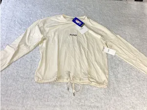 WEAR‎ by Erin Andrews NBA Phoenix Suns Long Sleeve Drawstring Top Cream XS NEW thumbnail 1