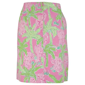 Lilly Pulitzer Taboo Elephant Pink Green Pencil Skirt Palm Preppy thumbnail 2