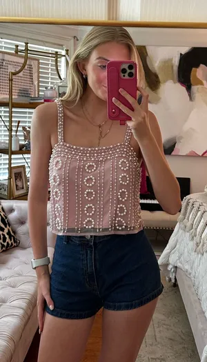 LPA revolve beaded crop tank thumbnail 1