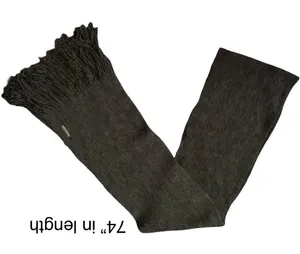 Smartwool Gray Merino Wool Blend Knit Rectangle Scarf Fringe Logo Accent Winter thumbnail 1