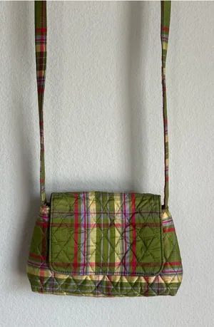 Vintage Vera Bradley Quilted Silk Plaid Purse thumbnail 1