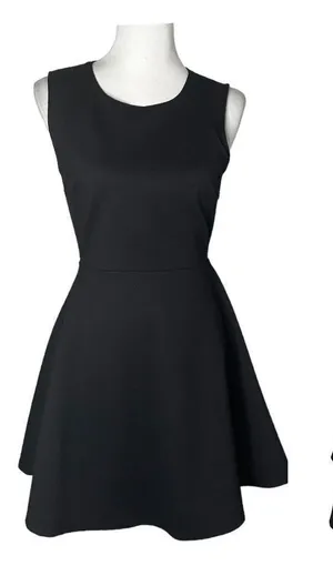Lulus Women's Black Lace Open Back Skater Short Dress Size M Cocktail Fit & Flare thumbnail 1